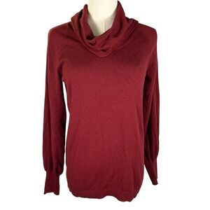 Chicos Women's Red Cowl Neck‎ Long Sleeve Knit Pullover Sweater Size 0 Small